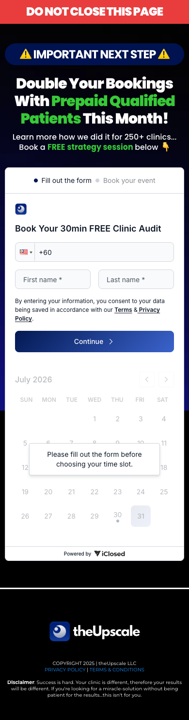 Full mobile capture of the automated patient strategy page